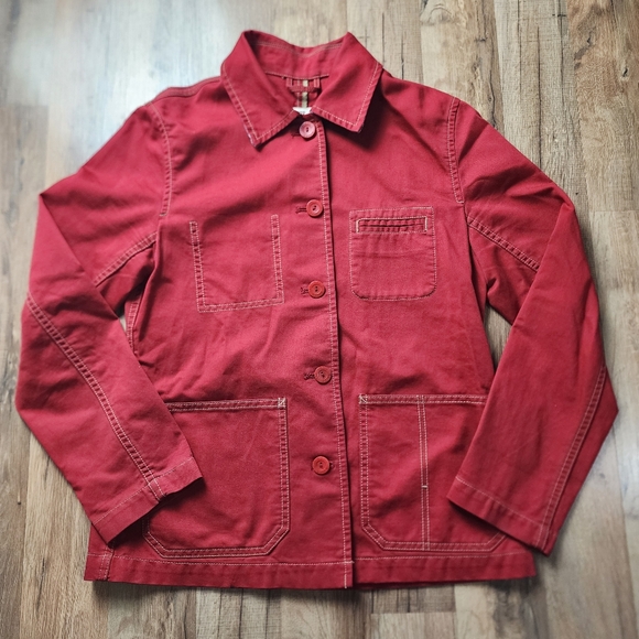 Eddie Bauer Jackets & Blazers - Women's Eddie Bauer Red Button Front Utility Shirt Jacket Size Small